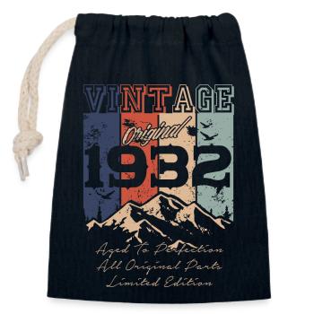 Legendary 1932 vintage - Closable cotton gift bag (14x20cm) - navy - Front