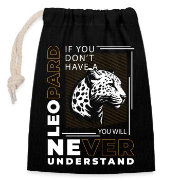 Africa Cheetah Predator - Closable cotton gift bag (14x20cm) - black - Front