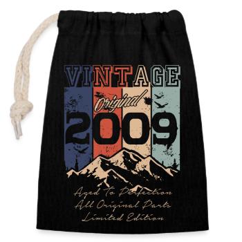 Legendary 2009 vintage - Closable cotton gift bag (14x20cm) - black - Front