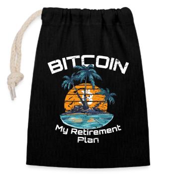 Bitcoin my Retirement Plan Crypto - Verschließbarer Geschenkbeutel aus Baumwolle (14x20cm) - Schwarz - Vorne
