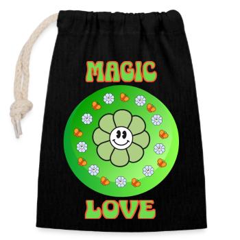 magic love, Liebe ist wie Magie - Verschließbarer Geschenkbeutel aus Baumwolle (14x20cm) - Schwarz - Vorne