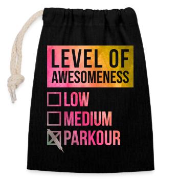 Parkour - Closable cotton gift bag (14x20cm) - black - Front