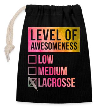 Lacrosse - Closable cotton gift bag (14x20cm) - black - Front