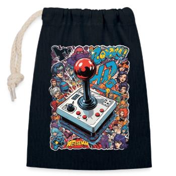 Retro Gamer Joystick / Controller Konsolenspiele - Verschließbarer Geschenkbeutel aus Baumwolle (14x20cm) - Navy - Vorne