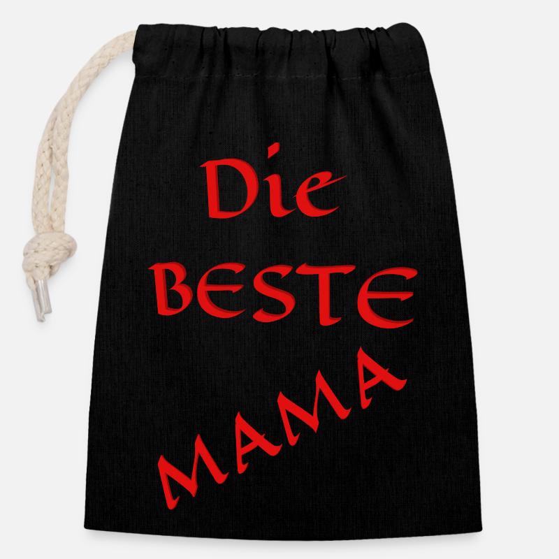 Die Beste Mama - Verschließbarer Geschenkbeutel aus Baumwolle (14x20cm) - Schwarz