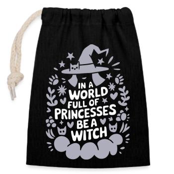 Pour les amateurs de magie kawaii - Sac cadeau en coton avec cordon (14 x 20 cm) - noir - Devant