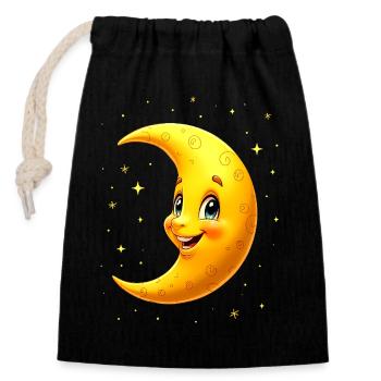 Moon Costume Pajamas Stars Carnival Carnival - Closable cotton gift bag (14x20cm) - black - Front