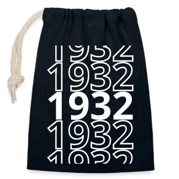 1932 1932 1932 - Closable cotton gift bag (14x20cm) - navy - Front