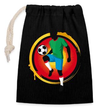 Footballeur puissant – Graphismes de sport rétro - Sac cadeau en coton avec cordon (14 x 20 cm) - noir - Devant