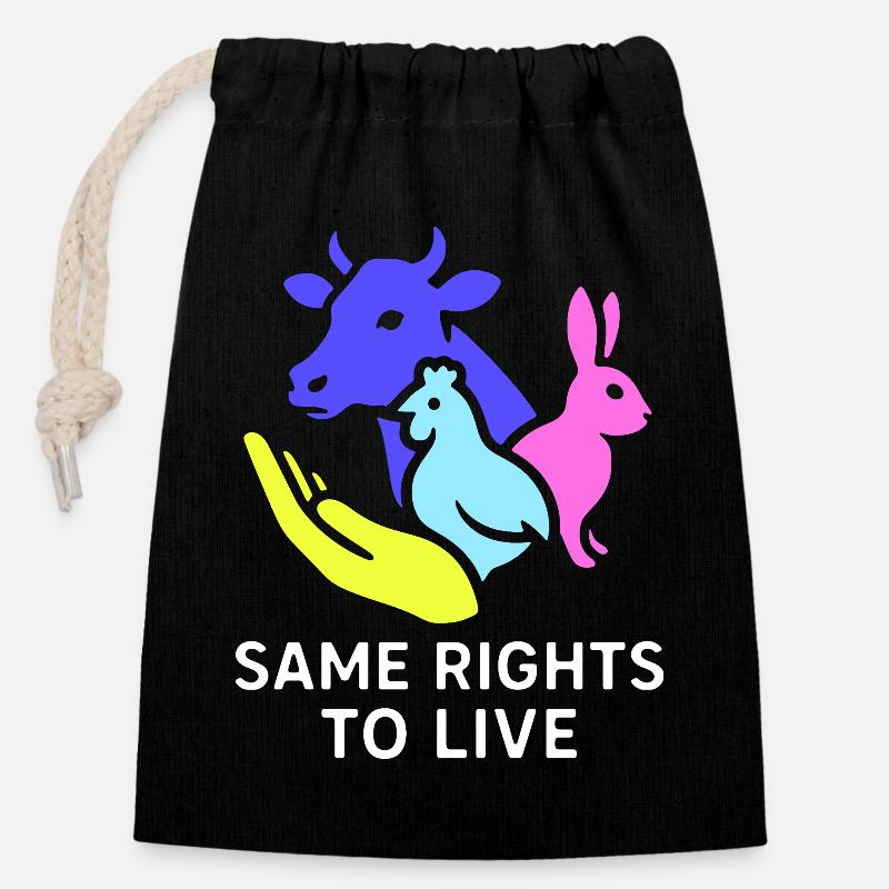 same rights to live - Closable cotton gift bag (14x20cm) - black