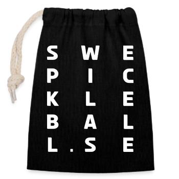 SWE pickleball clothing - Closable cotton gift bag (14x20cm) - black - Front