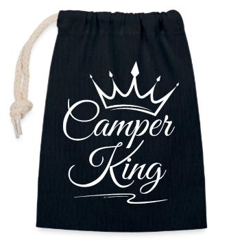 Camping-car King - Sac cadeau en coton avec cordon (14 x 20 cm) - bleu marine - Devant
