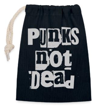 Punks Not Dead Grunge Typography - Closable cotton gift bag (14x20cm) - navy - Front