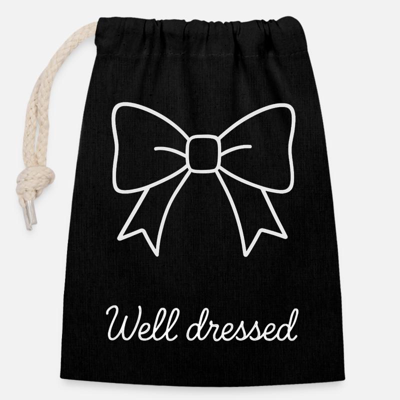Well dressed. - Closable cotton gift bag (14x20cm) - black