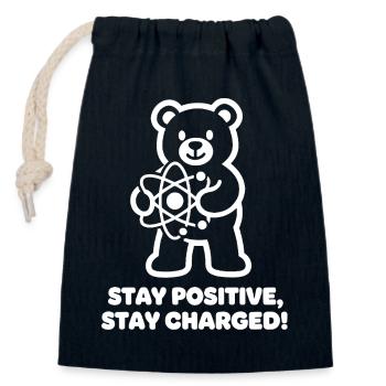 Atomic Bear Positive Charge - Closable cotton gift bag (14x20cm) - navy - Front