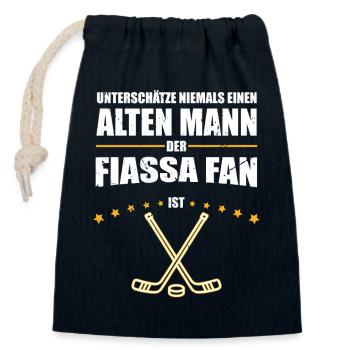 Alter Mann - Fiassa Eishockey Fan | Retro Vintage - Verschließbarer Geschenkbeutel aus Baumwolle (14x20cm) - Navy - Vorne