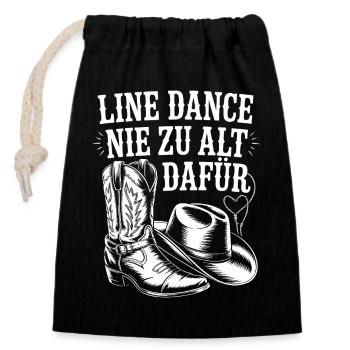 Line Dance Nie Zu Alt Dafür - Verschließbarer Geschenkbeutel aus Baumwolle (14x20cm) - Schwarz - Vorne