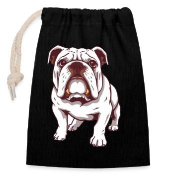 Bulldogge amerikanische Bulldogge Bulldoggen  - Verschließbarer Geschenkbeutel aus Baumwolle (14x20cm) - Schwarz - Vorne