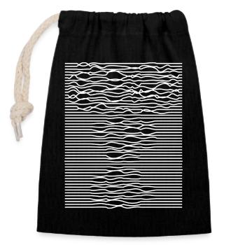 Wavy Stripes Optical Illusion - Closable cotton gift bag (14x20cm) - black - Front