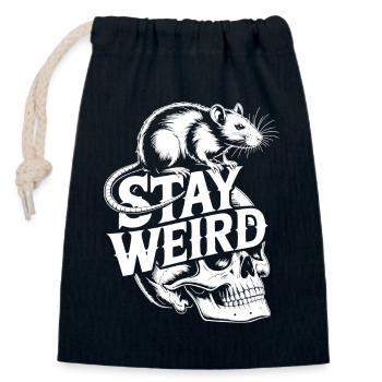 Reste un rat bizarre sur le crâne - Sac cadeau en coton avec cordon (14 x 20 cm) - bleu marine - Devant