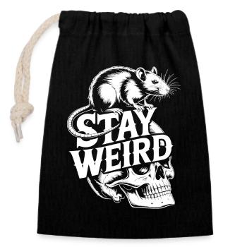 Reste un rat bizarre sur le crâne - Sac cadeau en coton avec cordon (14 x 20 cm) - noir - Devant