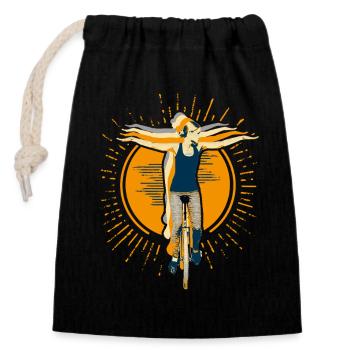 Unicycle | Unicycling Freestyle - Closable cotton gift bag (14x20cm) - black - Front