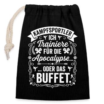 Kampfsport Apocalypse Buffet - Verschließbarer Geschenkbeutel aus Baumwolle (14x20cm) - Schwarz - Vorne