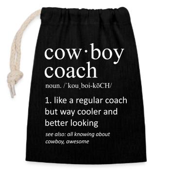 Cowboy Coach Definition Funny Western Rodeo Gift - Closable cotton gift bag (14x20cm) - black - Front