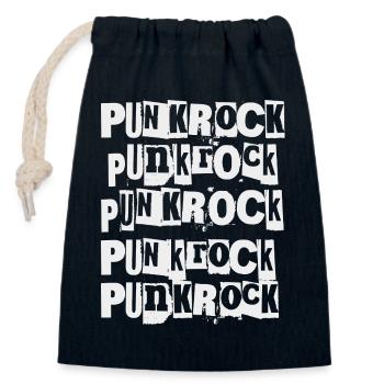 Punkrock-Wiederholungsdruck - Verschließbarer Geschenkbeutel aus Baumwolle (14x20cm) - Navy - Vorne