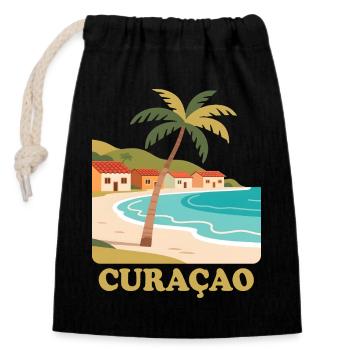 Curacao - Verschließbarer Geschenkbeutel aus Baumwolle (14x20cm) - Schwarz - Vorne