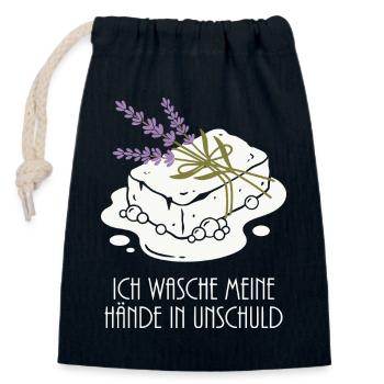 Savons Mousse Lavande Hobby - Sac cadeau en coton avec cordon (14 x 20 cm) - bleu marine - Devant