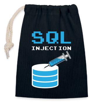 SQL Injection Für SQL Datenbank Admins - Verschließbarer Geschenkbeutel aus Baumwolle (14x20cm) - Navy - Vorne