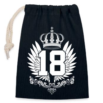 18. GEBURTSTAG 18 JAHRE - Verschließbarer Geschenkbeutel aus Baumwolle (14x20cm) - Navy - Vorne