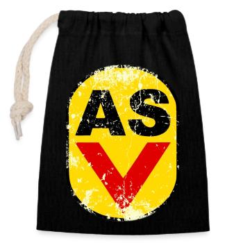 ASV - DDR - Armeesportverein - NVA - Retro - Verschließbarer Geschenkbeutel aus Baumwolle (14x20cm) - Schwarz - Vorne