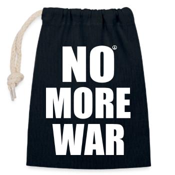 No more war - Closable cotton gift bag (14x20cm) - navy - Front