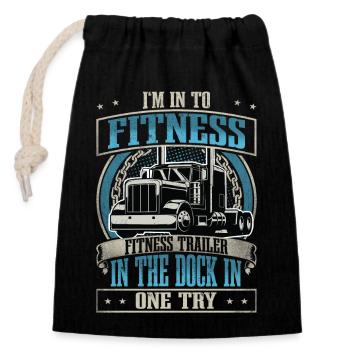 Truck Driver - Closable cotton gift bag (14x20cm) - black - Front