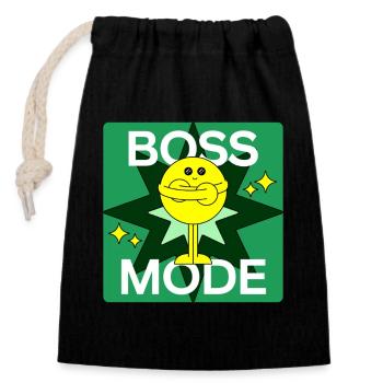 Boss Mode - Closable cotton gift bag (14x20cm) - black - Front