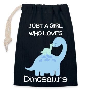 Just a Girl who loves Dinosaurs Gift Baby - Closable cotton gift bag (14x20cm) - navy - Front