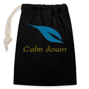 Calm down - Closable cotton gift bag (14x20cm) - black - Front