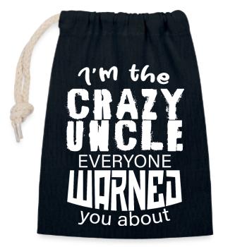 I m The Crazy Uncle Everyone Warned You About - Verschließbarer Geschenkbeutel aus Baumwolle (14x20cm) - Navy - Vorne