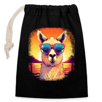 drôle de dire lama chemise cool geek génial budhist - Sac cadeau en coton avec cordon (14 x 20 cm) - noir - Devant
