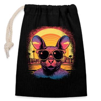 Film d’animation animaux Okay Its Alright Band - Sac cadeau en coton avec cordon (14 x 20 cm) - noir - Devant