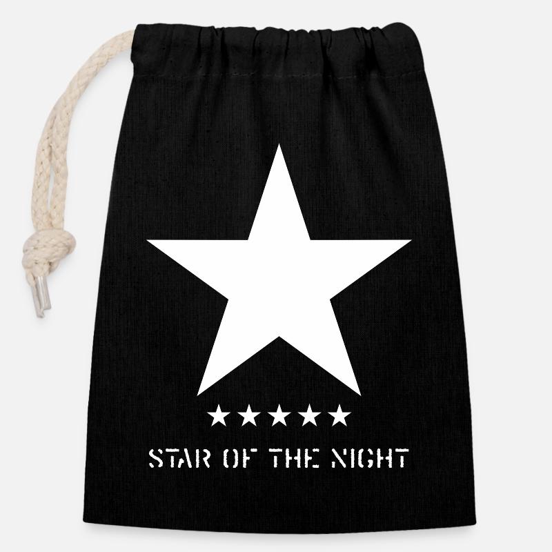 star of the night - Closable cotton gift bag (14x20cm) - black