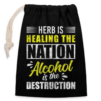 Medicinal Herbs Nature Healthy Doctor - Closable cotton gift bag (14x20cm) - black - Front