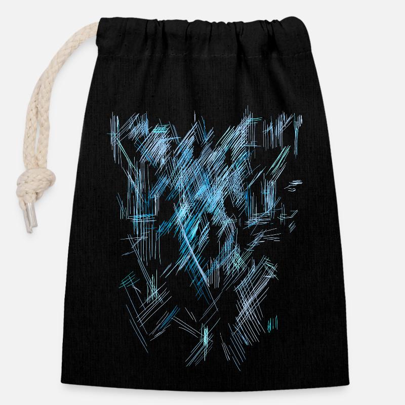 Mysticism Abstract - Background Texture BLUE - Closable cotton gift bag (14x20cm) - black