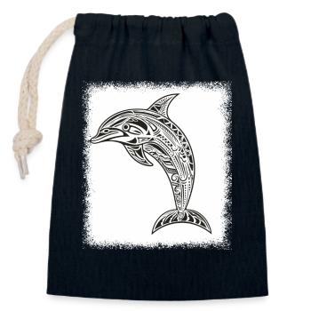 fish waves childrens day fisherman broward - Closable cotton gift bag (14x20cm) - navy - Front