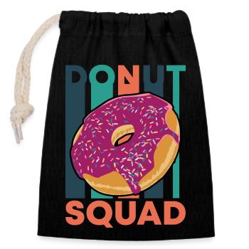 Donut Squad - Closable cotton gift bag (14x20cm) - black - Front