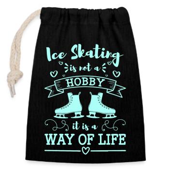 Patineurs sur glace Hiver - Sac cadeau en coton avec cordon (14 x 20 cm) - noir - Devant