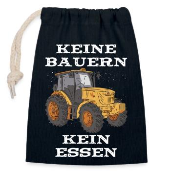KEINE BAUERN KEIN ESSEN - Landwirt Bauern Demo - Verschließbarer Geschenkbeutel aus Baumwolle (14x20cm) - Navy - Vorne