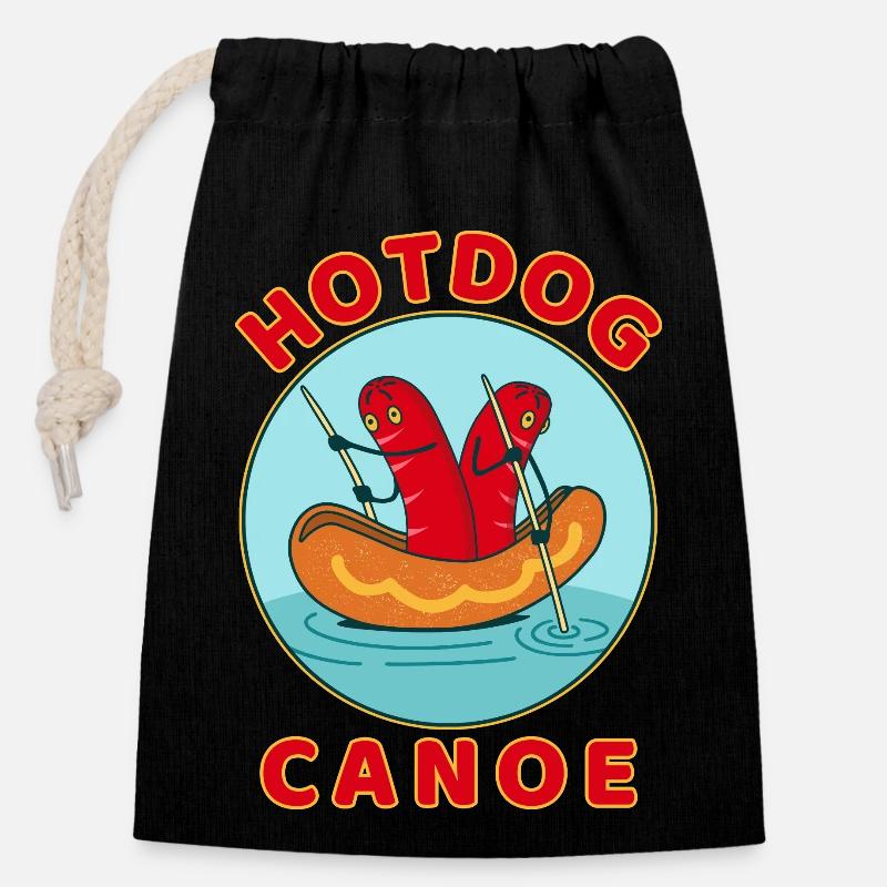 Hot dog Funny - Closable cotton gift bag (14x20cm) - black